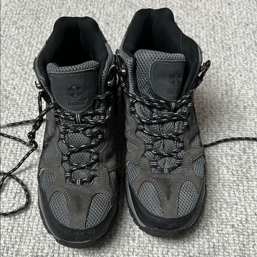 Khombu Gray and Black Rain & Snow Boots with Rugged Sole